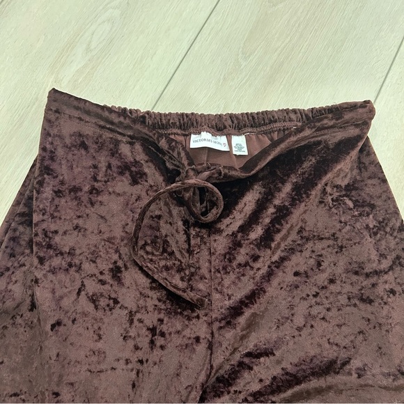 Victoria's Secret Velour Pants Size XS/S Wide Leg Drawstring Velvet 90's Y2K - Picture 2 of 5